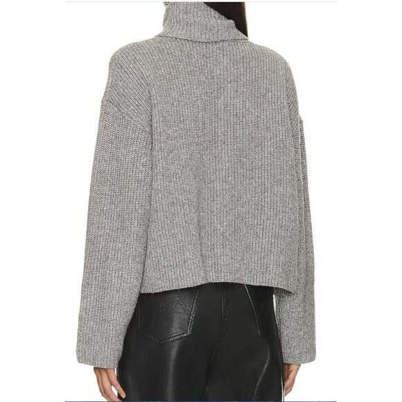 Steve Madden Gray Rhinestone Studded Knit Turtleneck Sweater Sz Small NEW - Picture 3 of 9